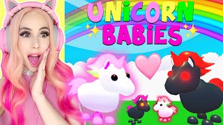 My MEGA NEON UNICORN And EVIL UNICORN Had BABIES In Adopt Me Roblox Adopt Me [upl. by Leaw]