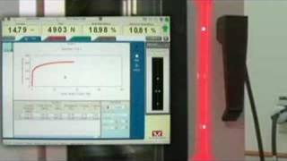 Instron 5585 Video Extensometer Tensile Test [upl. by Eelarac133]