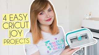 4 EASY CRICUT JOY BEGINNER CRAFT PROJECTS [upl. by Yevol]