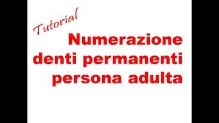 METASALUTE tutorial numerazione denti adulto permanenti [upl. by Nazay]