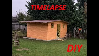 Faház építése timelapse 1 rész A váz  DIY garden wooden house 1 part [upl. by Sophronia]