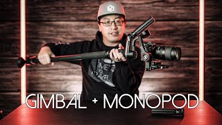 Using a gimbal with a monopod  Gimbal lifehacks [upl. by Hulen]