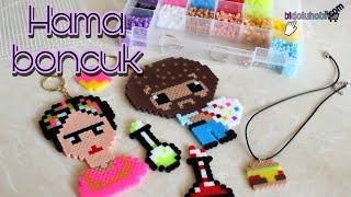 Ütüyle Yapışan Boncuk  Hama Boncuk Anahtarlık ve Küpe Yapımı  DIY [upl. by Luna]