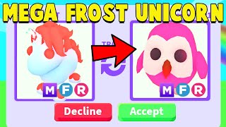 Trading MEGA FROST UNICORN in Adopt Me [upl. by Ecirtra]