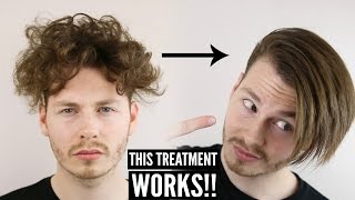 Keratin Hair Treatment  Mens Curly Hair Transformation  How To Style 2025 [upl. by Annayt]