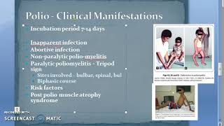 Microbiology 494 c PolioMyelitis Clinical Features Polio [upl. by Earesed]