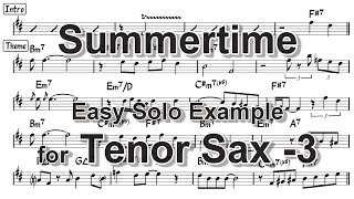 Summertime  Easy Solo Example for Tenor Sax 3 [upl. by Grannias]