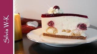 Windbeuteltorte ohne Backen  Windbeuteltorte mit Sauerkirschen  no bake [upl. by Ahselrak714]