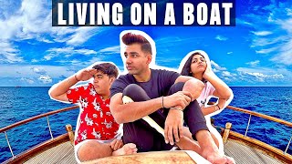 LIVING ON A BOAT FOR 24 HOURS  Rimorav Vlogs [upl. by Wahkuna]