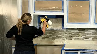 How to Paint Kitchen Cabinets with a Paint Sprayer [upl. by Madelena]