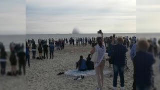 Italian Eurofighter Typhoon crashes during Terracina Airshow killing pilot [upl. by Elletnohs576]