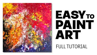 Paint abstract the EASY WAY  no brushes required [upl. by Zobias]