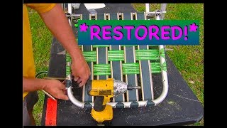 Lawn Chair Restore New Webbing  DIY [upl. by Derej]