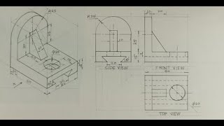 Orthographic projection  Technical drawing  Engineering drawing [upl. by Mini86]