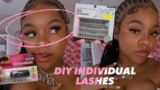 DIY Individual EYELASH EXTENSIONS  at home  💗  HIGHLY REQUESTED [upl. by Asimaj]