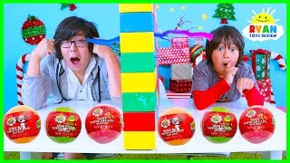 Twin Telepathy Surprise Toys Challenge Fun Fizzers Ryan vs Daddy [upl. by Diahann]