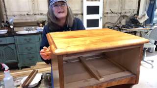 How To Strip Old Varnish  Refinishing Wood Top Table PART 1 [upl. by Eleira]