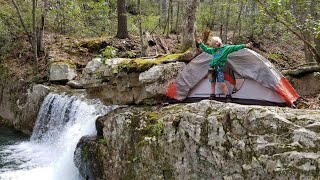 Back Country Camping amp Hiking  Searching for Hidden Waterfall amp Abandoned Mine [upl. by Ynohtnacram]