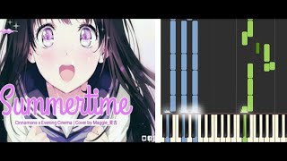 Summertime  Cinnamons x Evening Cinema 麦吉Maggie x 盖盖Nyan Ver Piano Tutorial  Instrumental [upl. by Rhoads921]