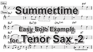 Summertime  Easy Solo Example for Tenor Sax 2 [upl. by Anner221]