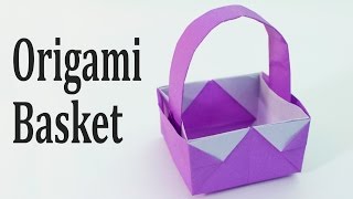 Origami Easter Basket Tutorial Traditional [upl. by Cowles184]