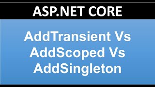 Understanding AddTransient Vs AddScoped Vs AddSingleton in ASPNET CORE [upl. by Leirum353]