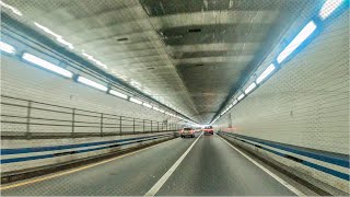 Hampton Roads Bridge Underwater Tunnel  Driving 4K  Norfolk  Virginia [upl. by Beeson984]