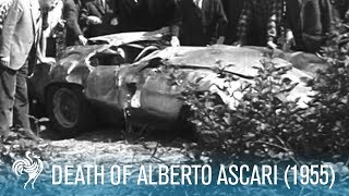 Death Of Alberto Ascari on The Monza Eni Circuit 1955  British Pathé [upl. by Ynej]