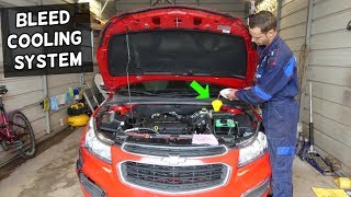 HOW TO BLEED COOLING SYSTEM ON CHEVROLET CRUZE SONIC 18 14 CAR OVERHEATS [upl. by Ynney]