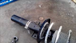 SKODA FABIA HOW TO REPLACE FRONT SHOCK ABSORBER [upl. by Ax740]